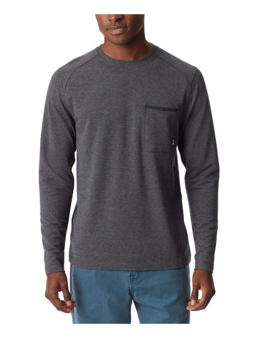 NWT Bass Outdoor Men's XL Black Gray Utili-Tee Long Sleeve Sweatshirt
